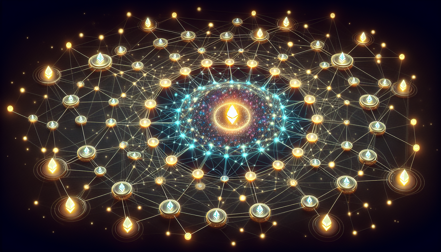 Dynamic digital illustration of Layer 3 appchains interconnected by glowing seamless cross-chain bridges channeling deep liquidity pools without slippage in blockchain ecosystem