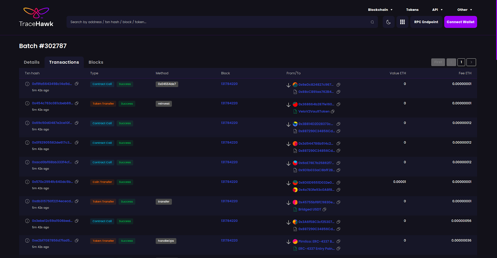 Zeeve appchain monitoring dashboard screenshot